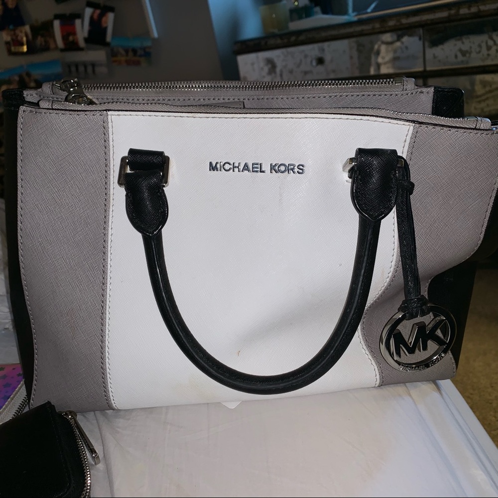 Michael Kors black, white, and gray